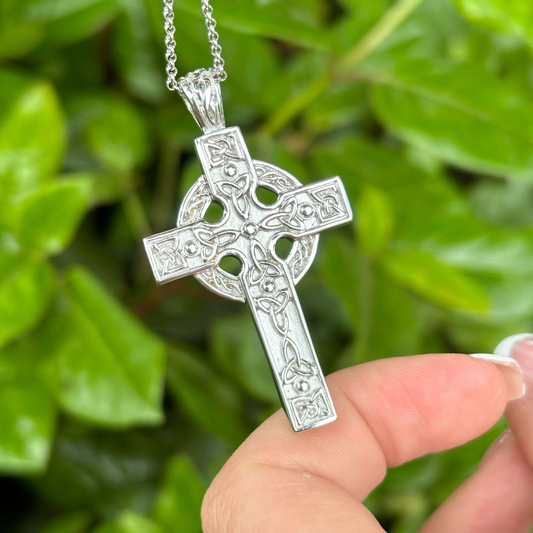 Very Large Sterling Silver Heavy Large Celtic Cross