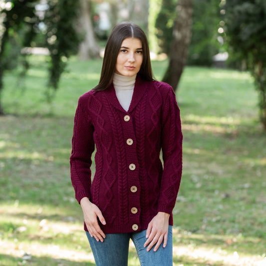 Ladies Shawl Collar Cardigan