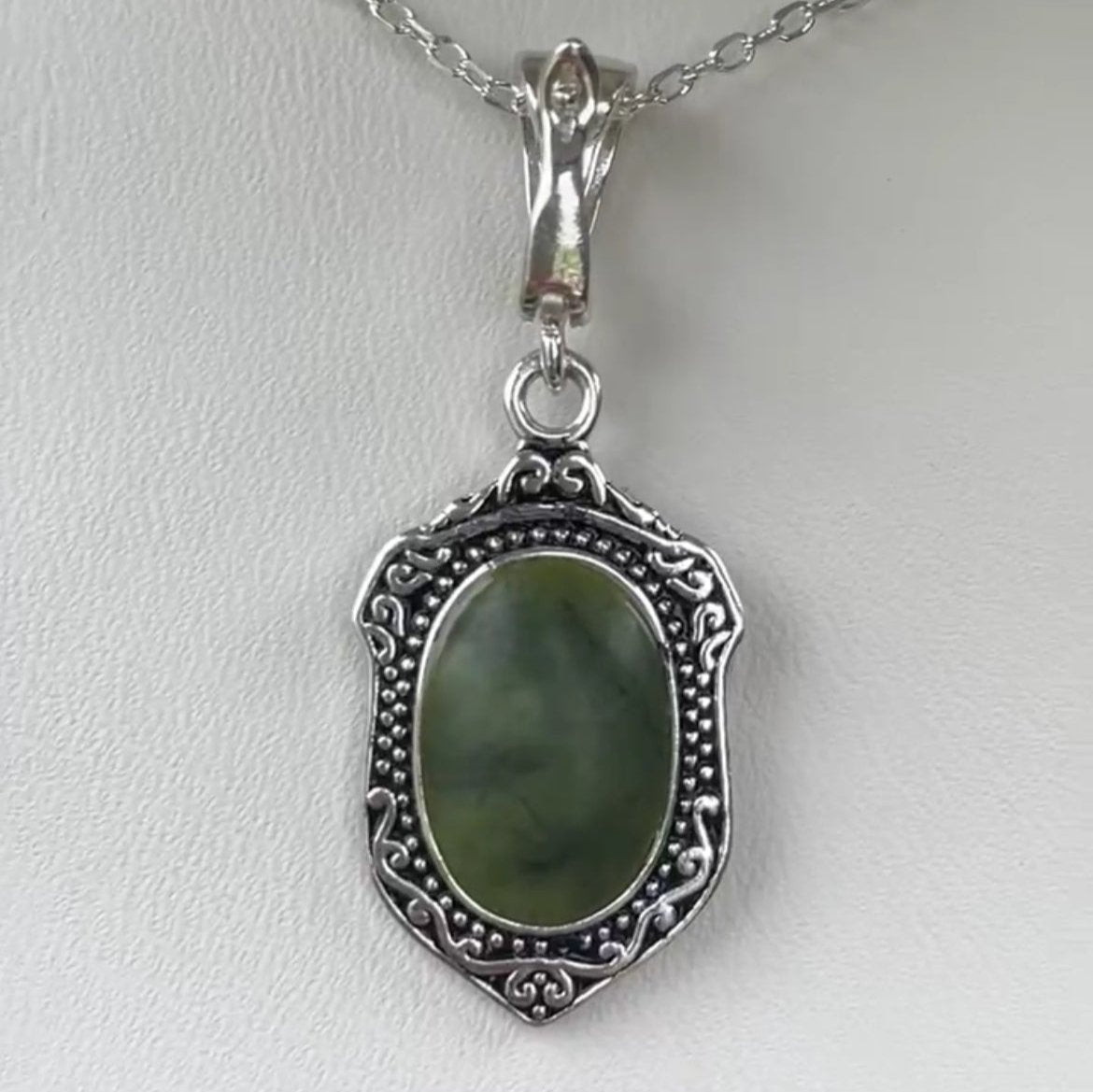 Connemara Marble Sterling Silver St Patrick’s Necklace