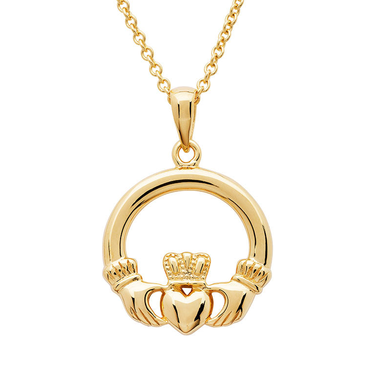 14K Gold Vermeil Claddagh Necklace