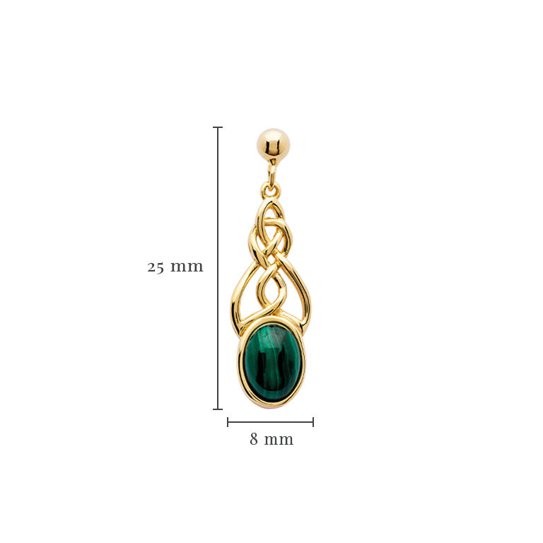 14KT Gold Vermeil Malachite Set Celtic Necklace