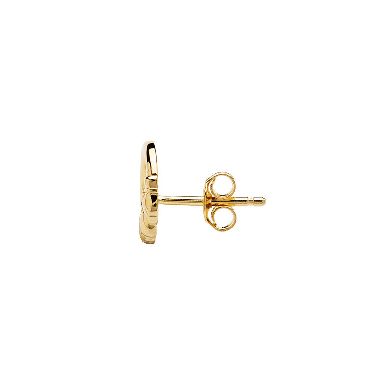 14KT Gold Vermeil Stud Claddagh Earrings