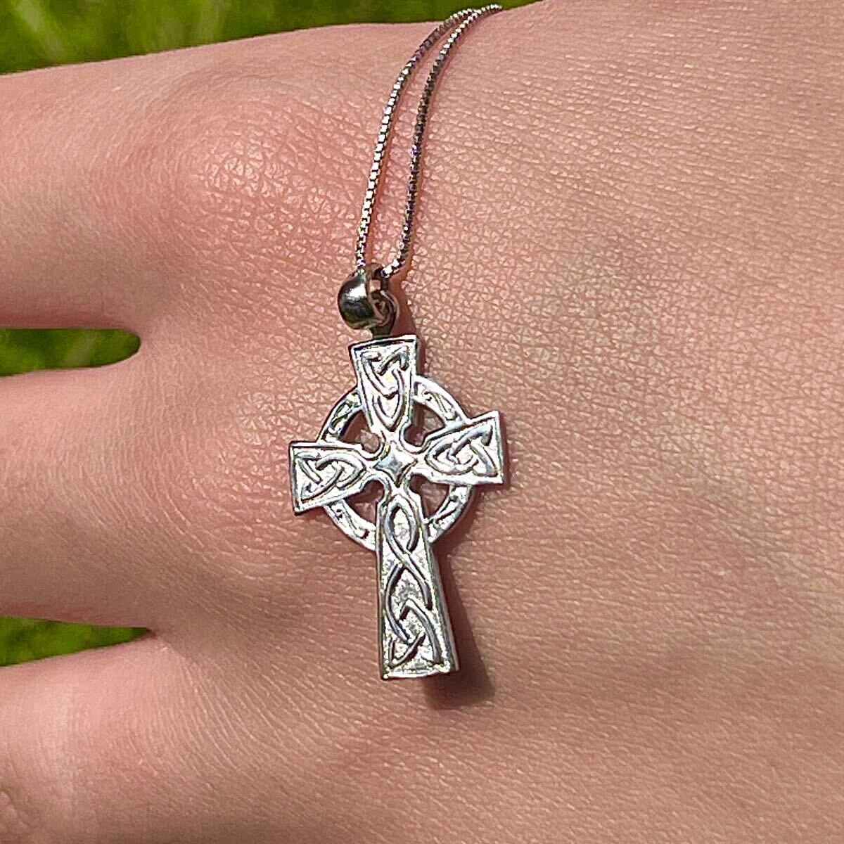 Hand Engraved Sterling Silver Celtic Cross