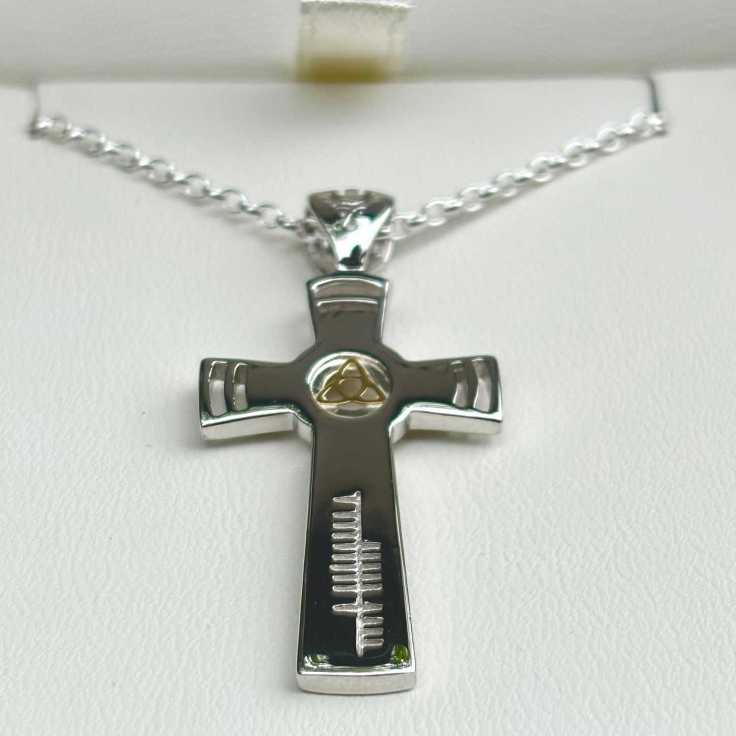 Silver & 18k Gold Trinity Faith Cross