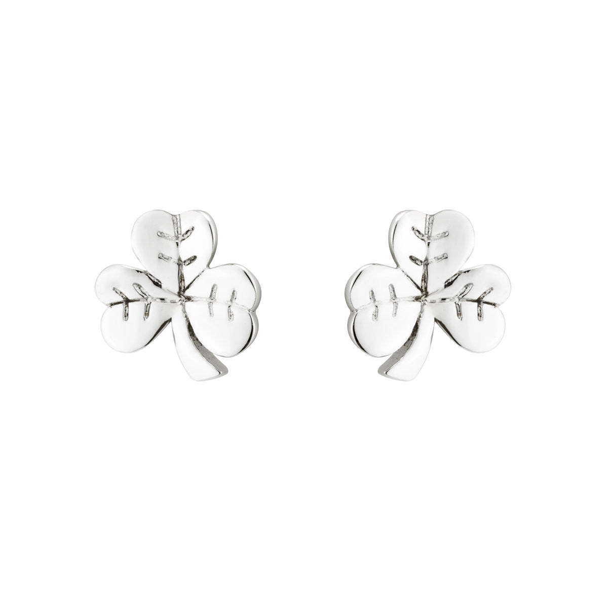 Sterling Silver Shamrock Stud Earrings