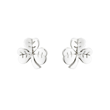 Sterling Silver Shamrock Stud Earrings