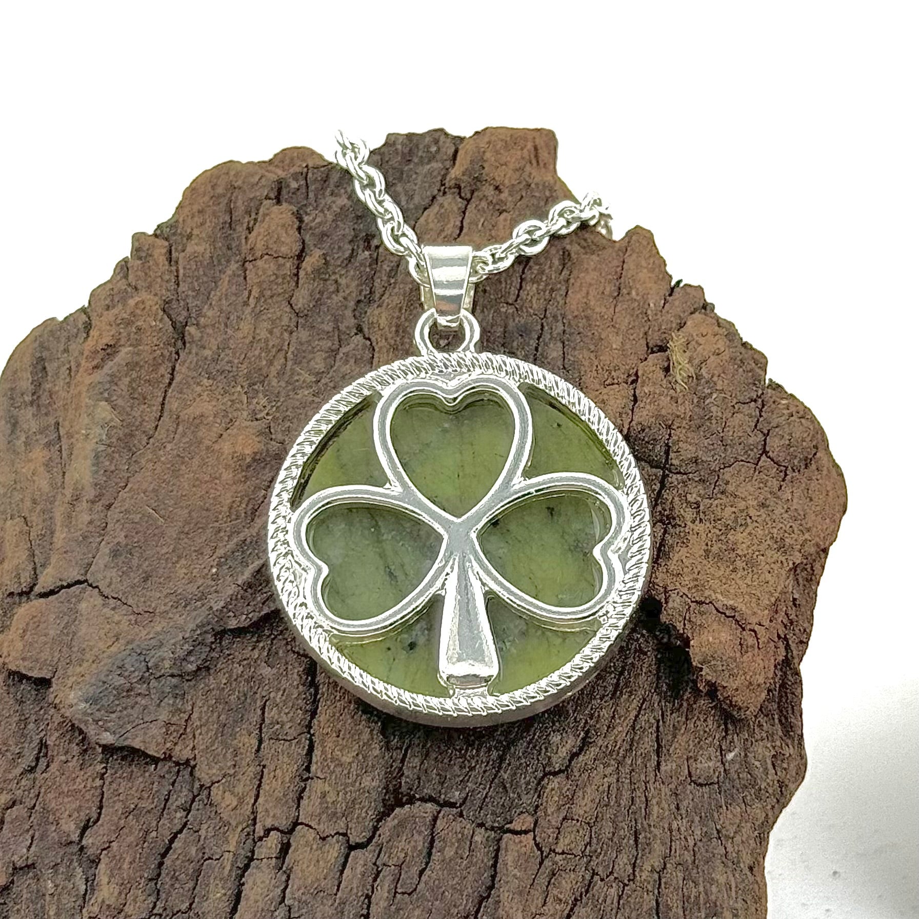 Shamrock Connemara Marble Pendant