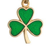 9K Small Enamel Shamrock Pendant