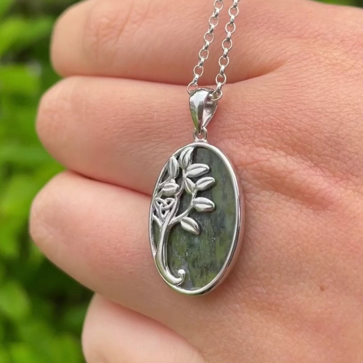 Connemara Marble Irish Tree of Life Pendant