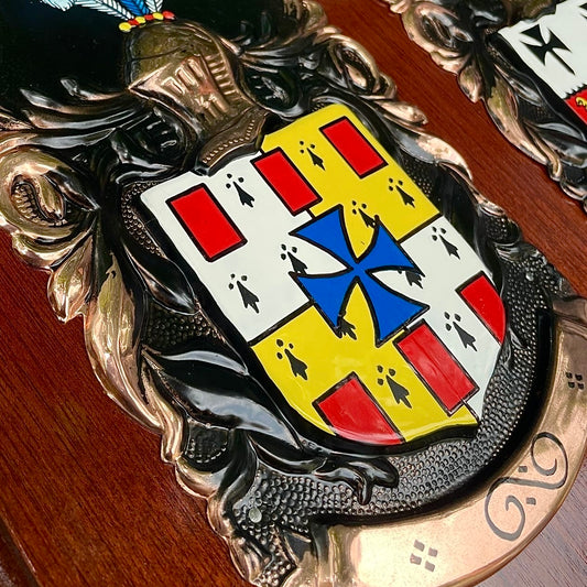 Coat of Arms Wall Plaque Double Heraldic Shield - Super Large (16” x 14”)