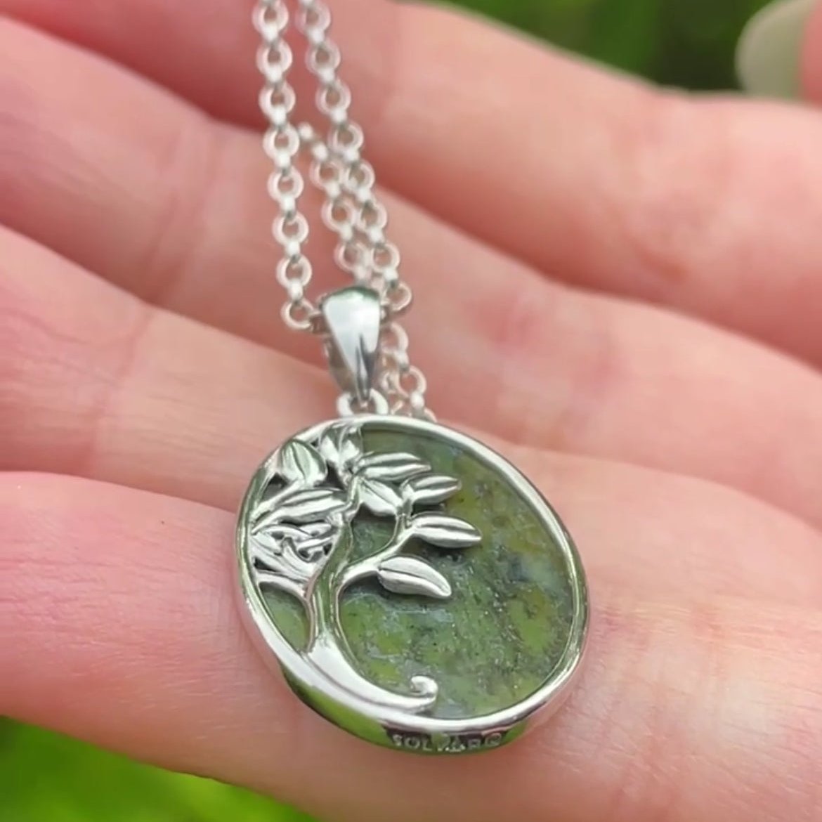 Connemara Marble Irish Tree of Life Pendant