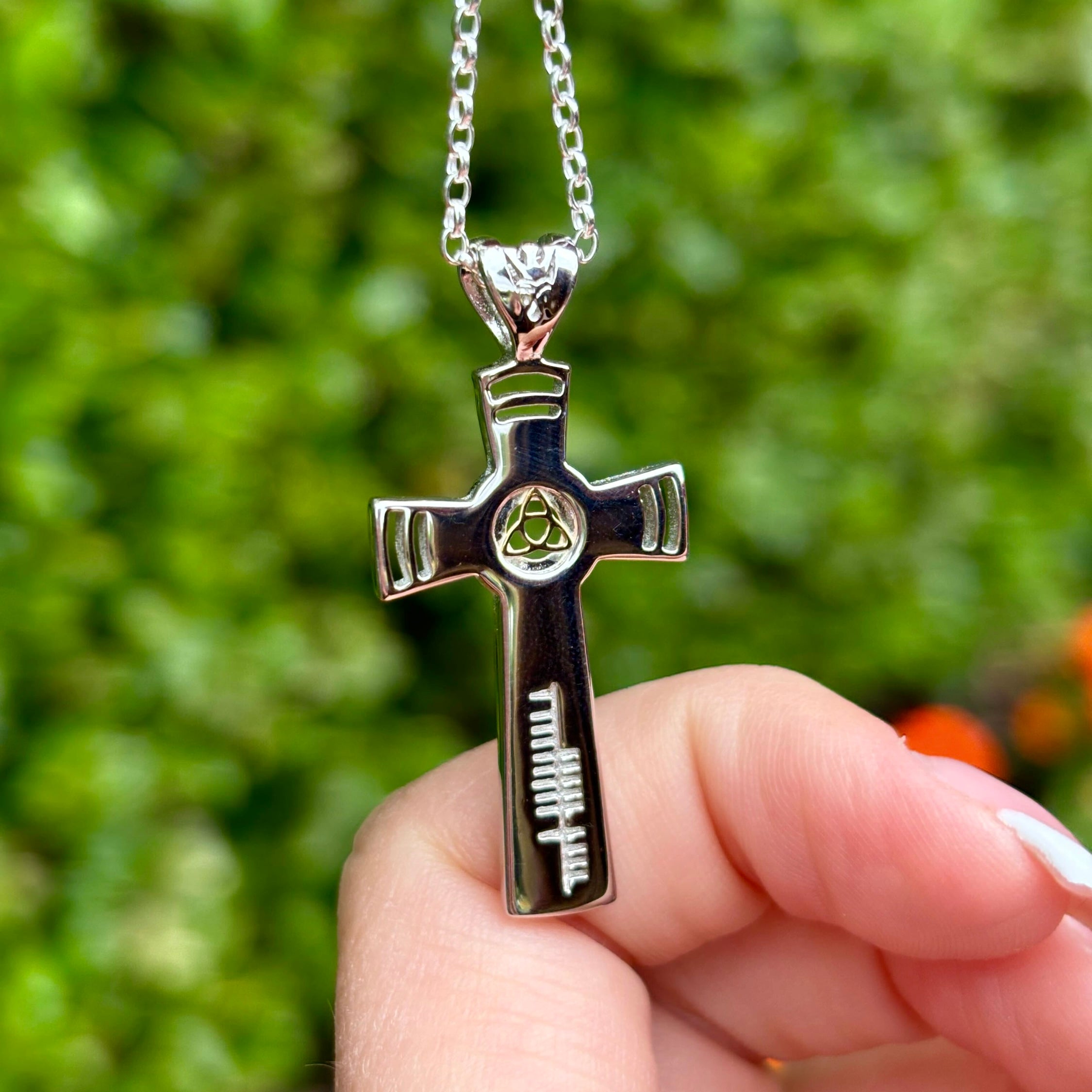 Silver & 18k Gold Trinity Faith Cross