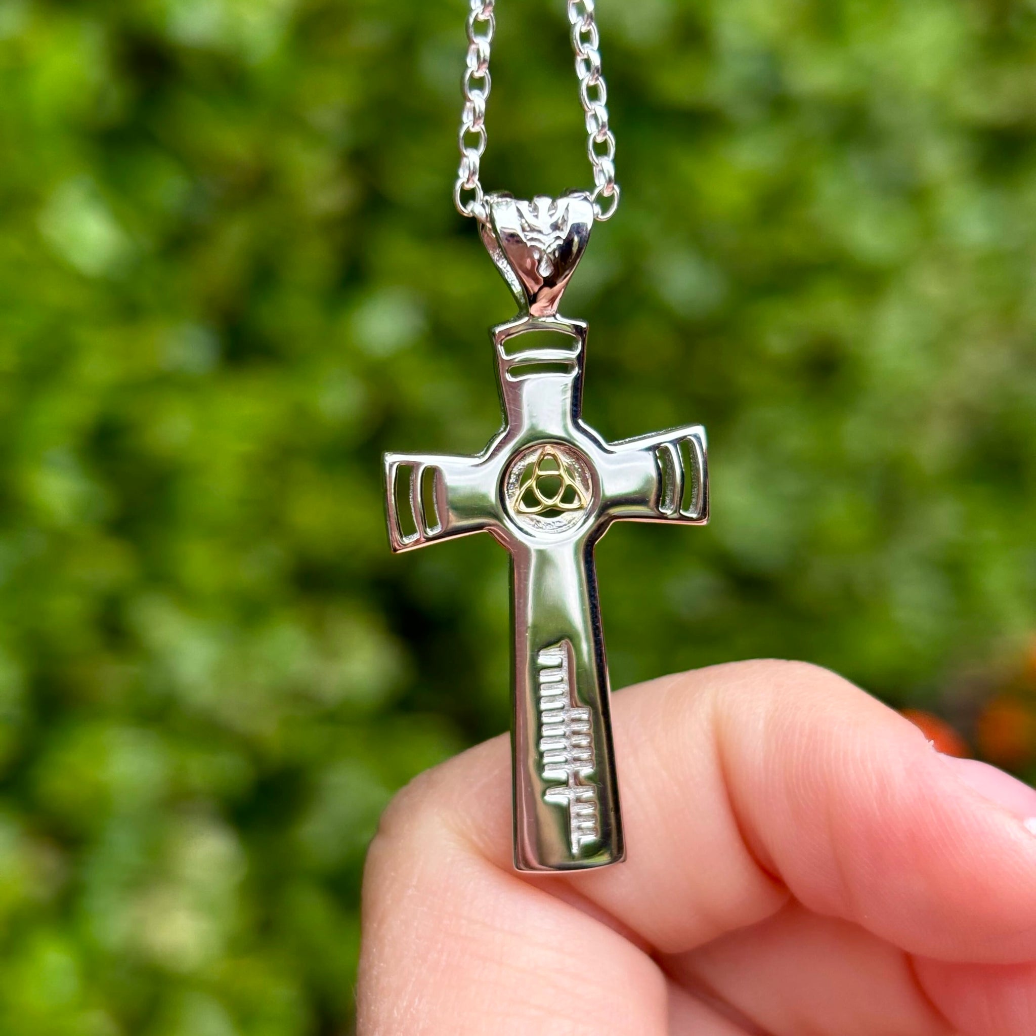 Silver & 18k Gold Trinity Faith Cross