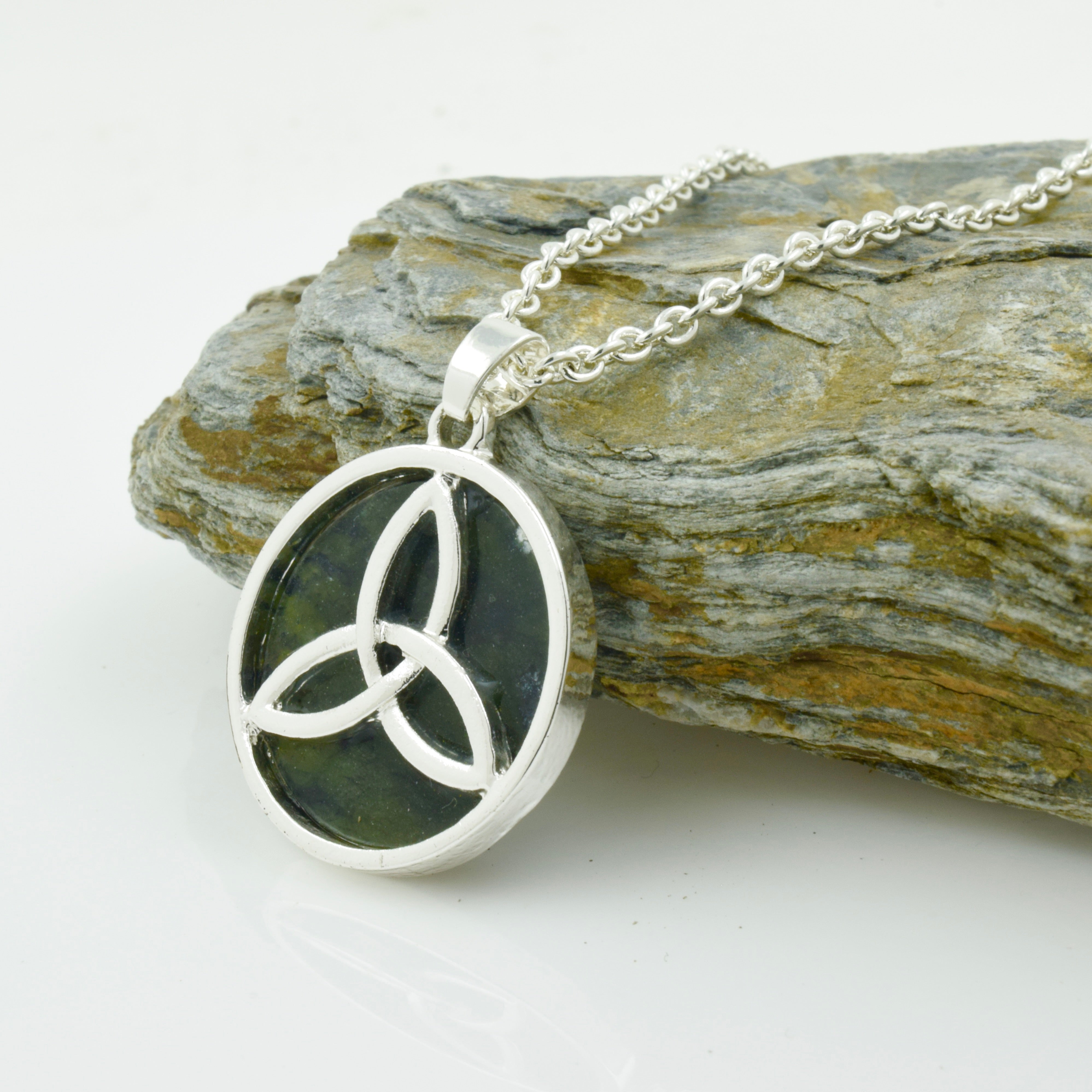 Trinity Knot Connemara Marble Pendant