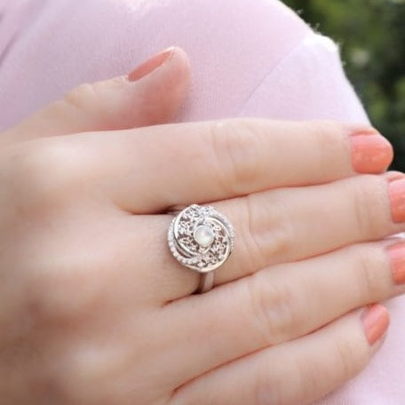 Celtic Warrior Ring with Pearl