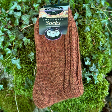 Connemara Socks Tweed Wool - Brown