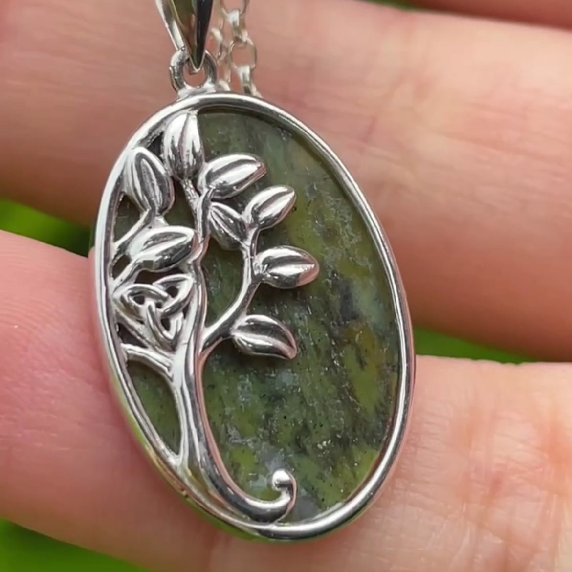 Connemara Marble Irish Tree of Life Pendant