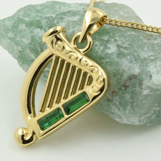 Gold Plated Harp Necklace