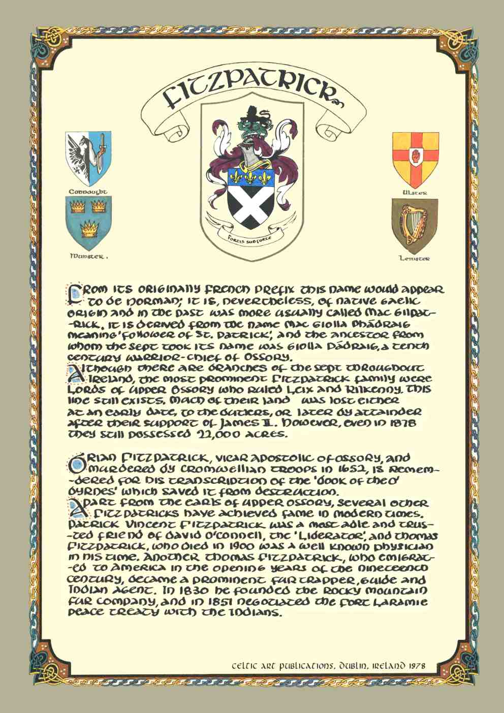 Higgins Family Crest Parchment