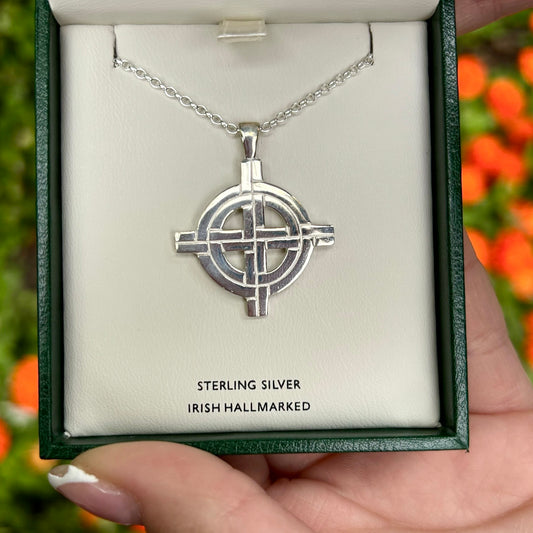 Silver Celtic Cross Necklace - Old St Patrick's Cross Chicago