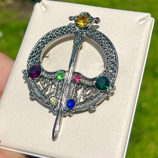 Rhodium Plated Tara Brooch