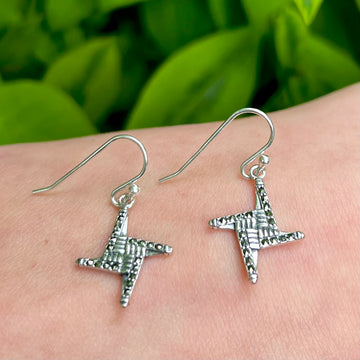 Sterling Silver St Brigids Cross Stud Earrings