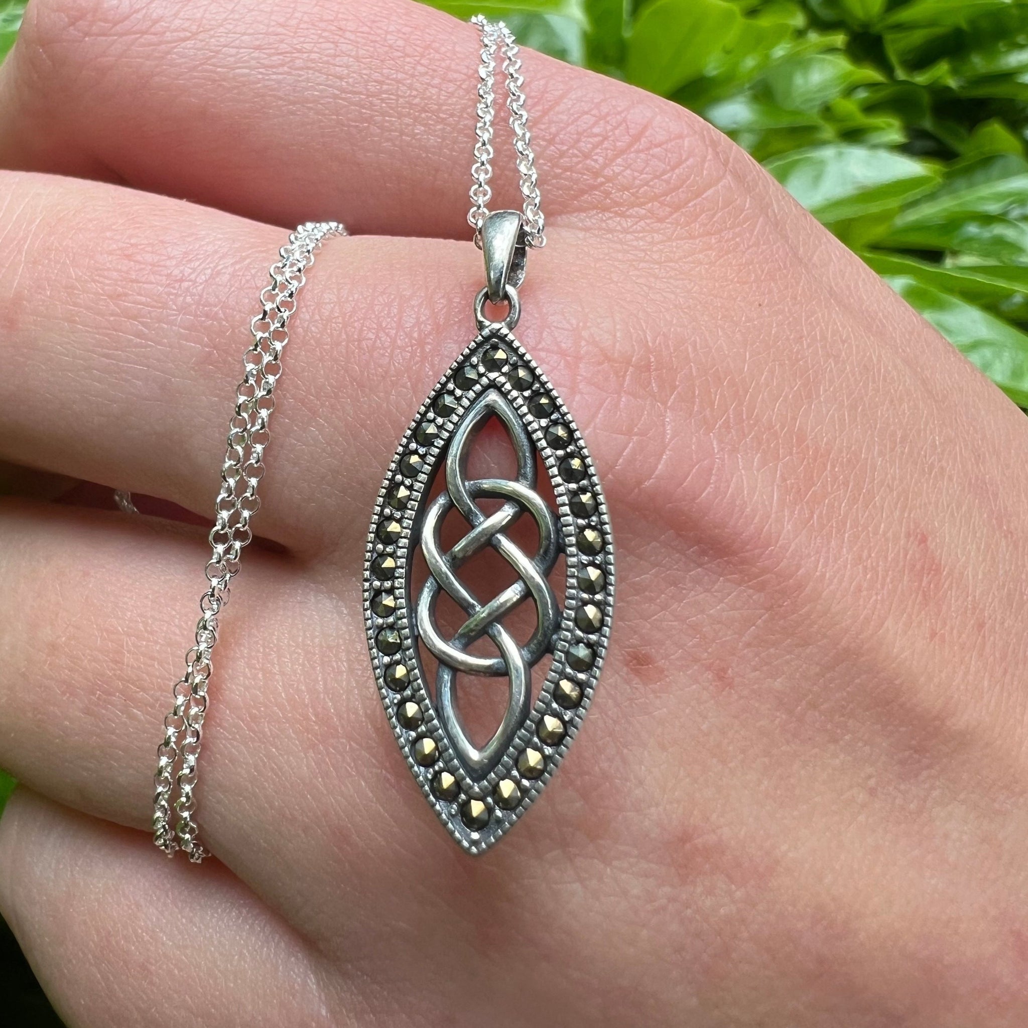 Marcasite and Sterling Silver with a Trinity knot