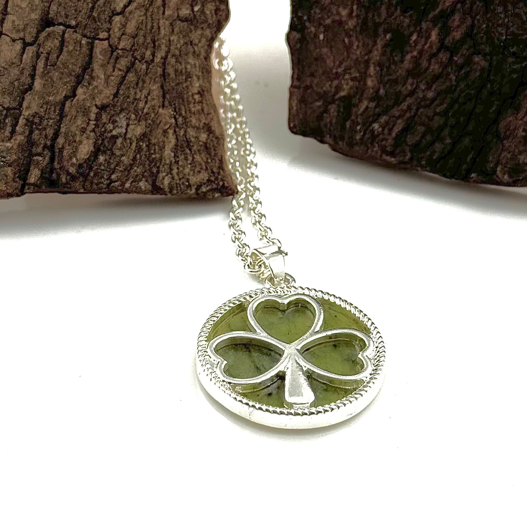 Shamrock Connemara Marble Pendant