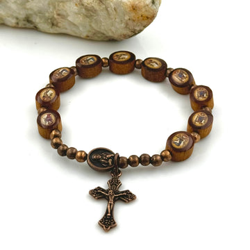 Wooden Rosary Bracelet Inspired by The Book Of Kells