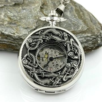 Mullingar Pewter Mechanical Pocket Watch with Kells Design