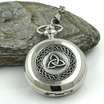 Mullingar Pewter Gents Pocket Watch - Trinity Knot