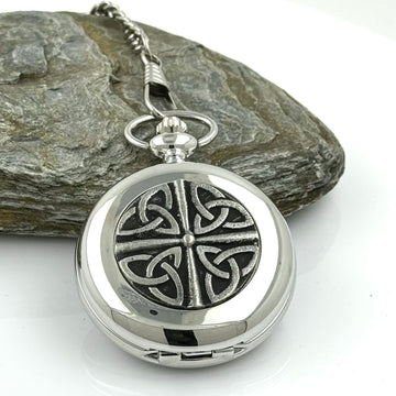 Mullingar Pewter Gents Pocket Watch With Trinity Design