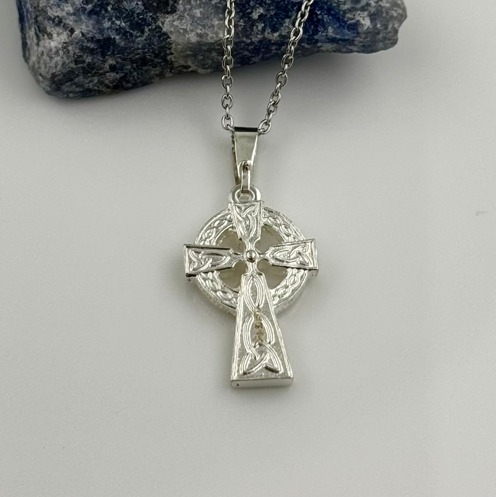 Sterling Silver Celtic Cross Necklace Double Sided