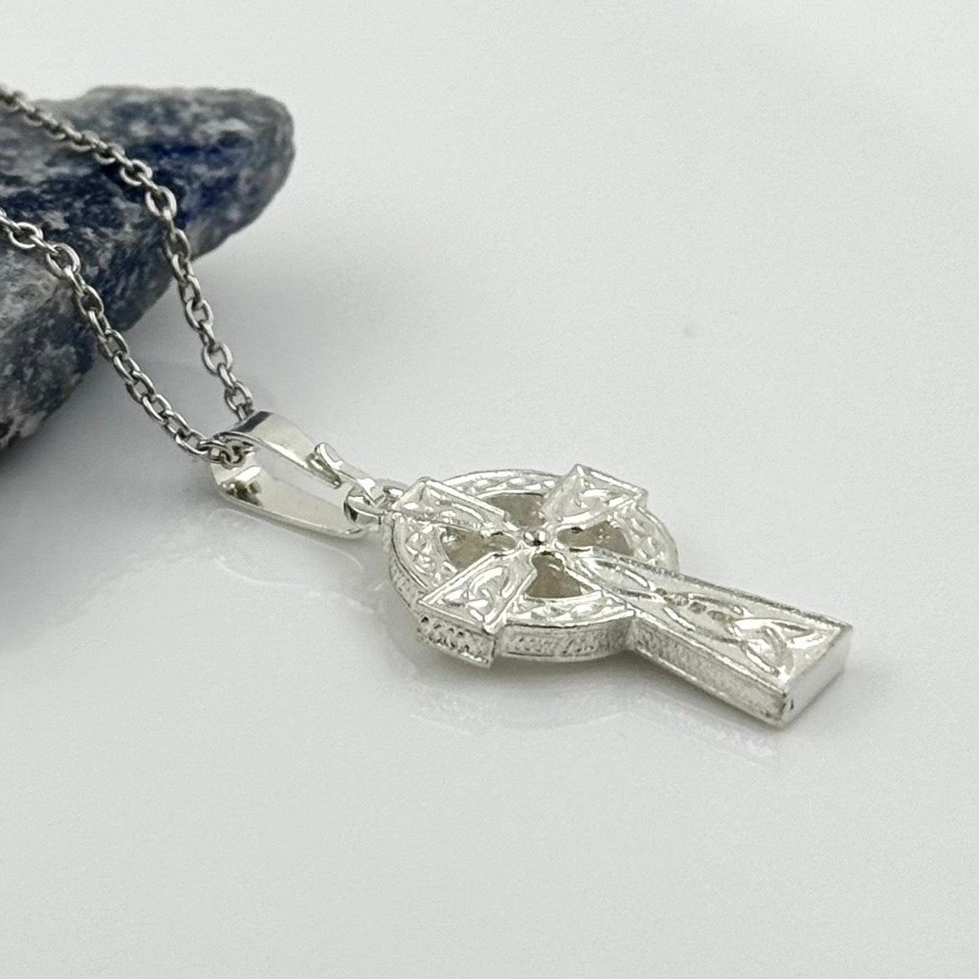 Sterling Silver Celtic Cross Necklace Double Sided