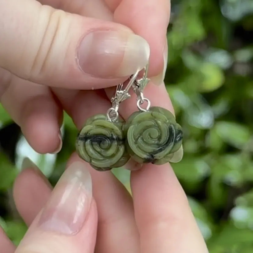 Rose Connemara Marble Earrings