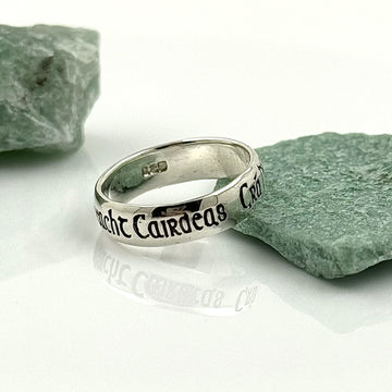 Engraved Sterling Silver Ring With Gaelic Writing