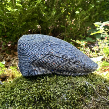 Grey Herringbone Trinity Flat Cap