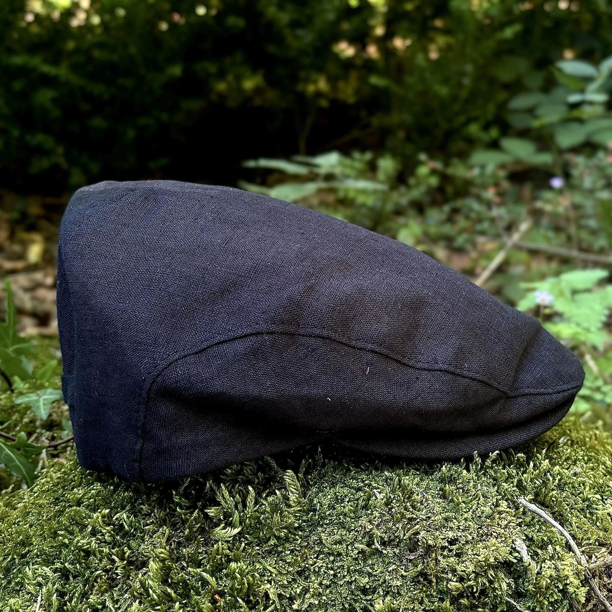 Black Linen Cap