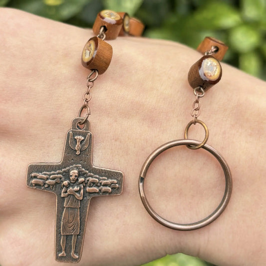 Rosary Keychain from Ireland with Beads inspired by Book of Kells