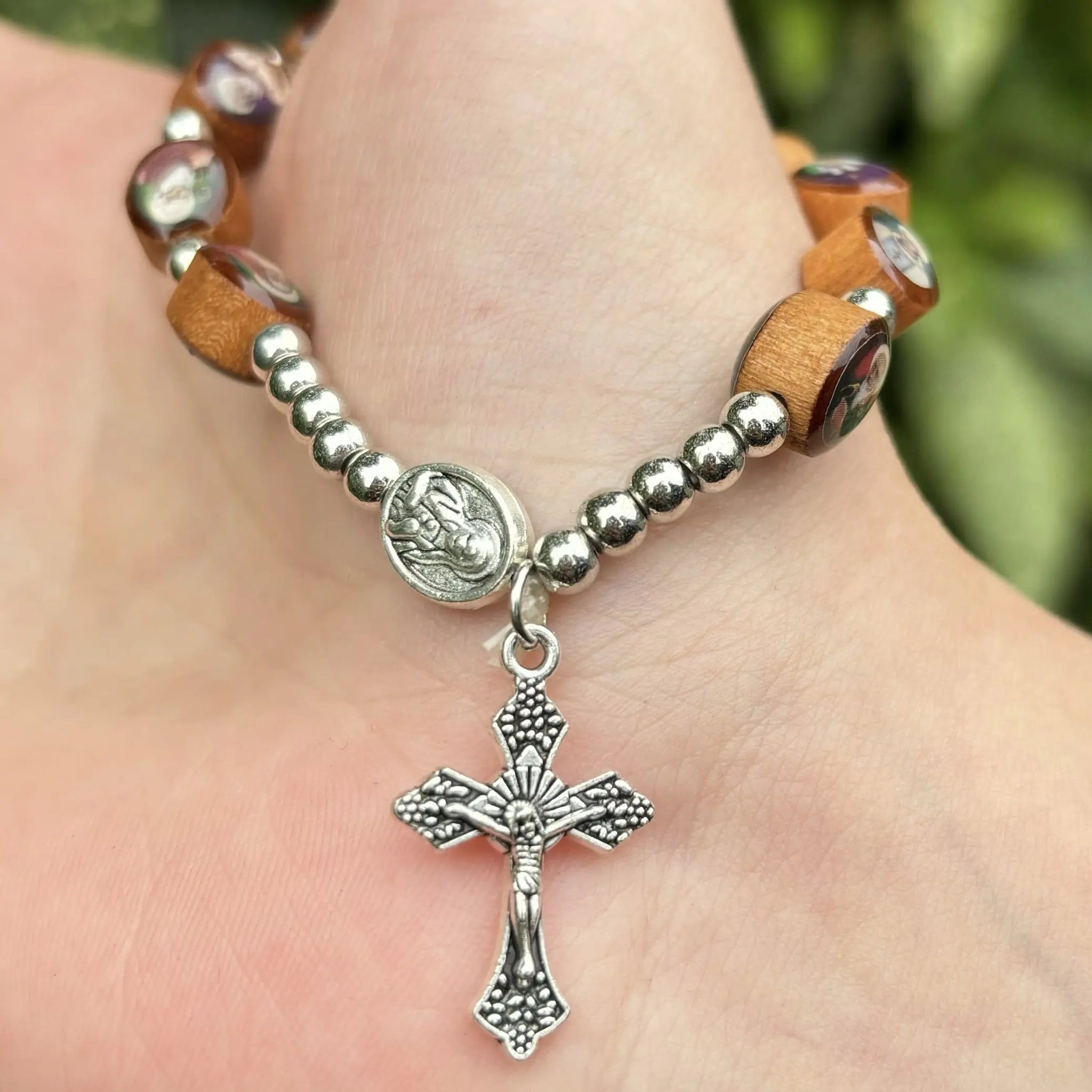 Wooden  Rosary Bracelet Saints Of Ireland