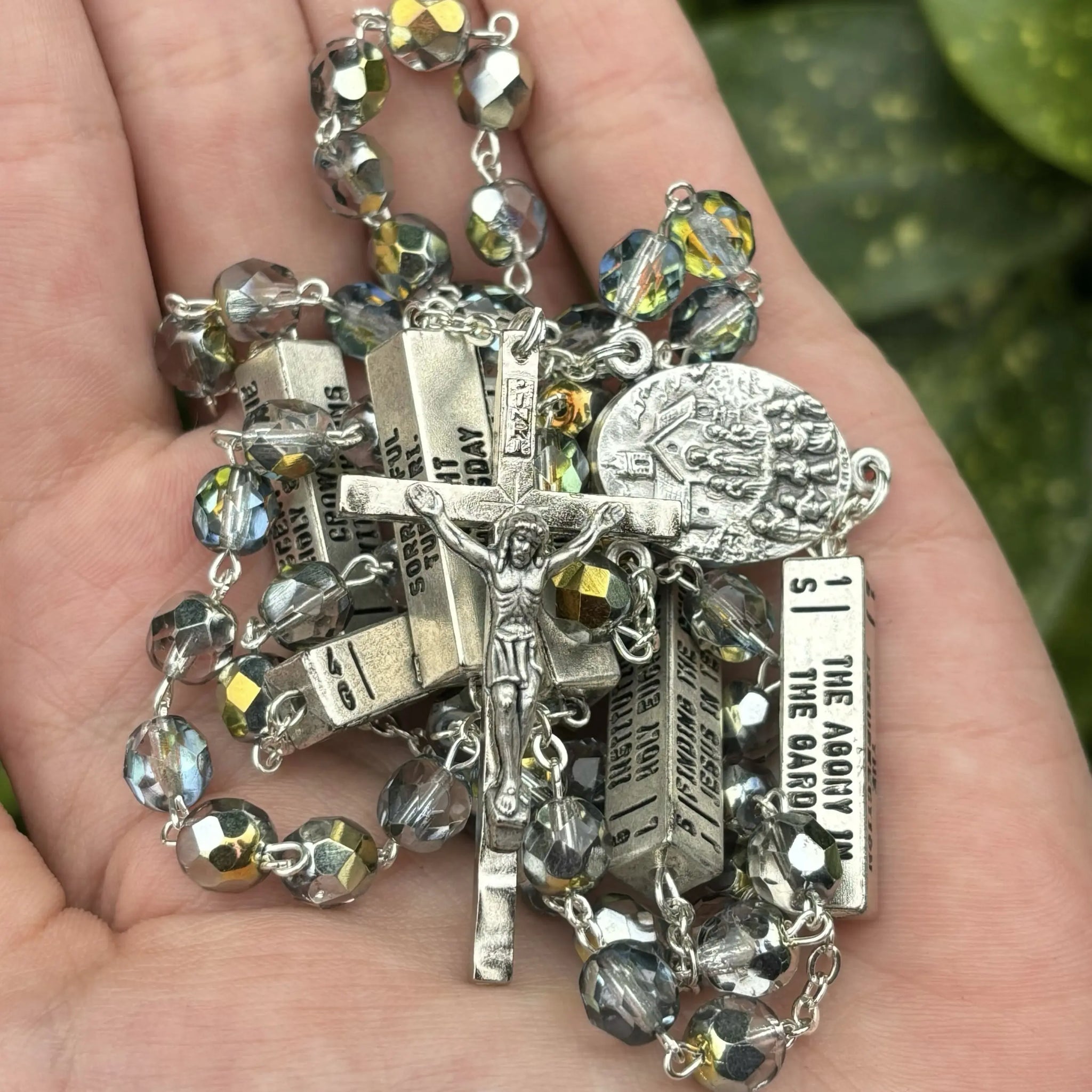 Mysteries of the Rosary Beads with Irish Holy Capsule from Knock