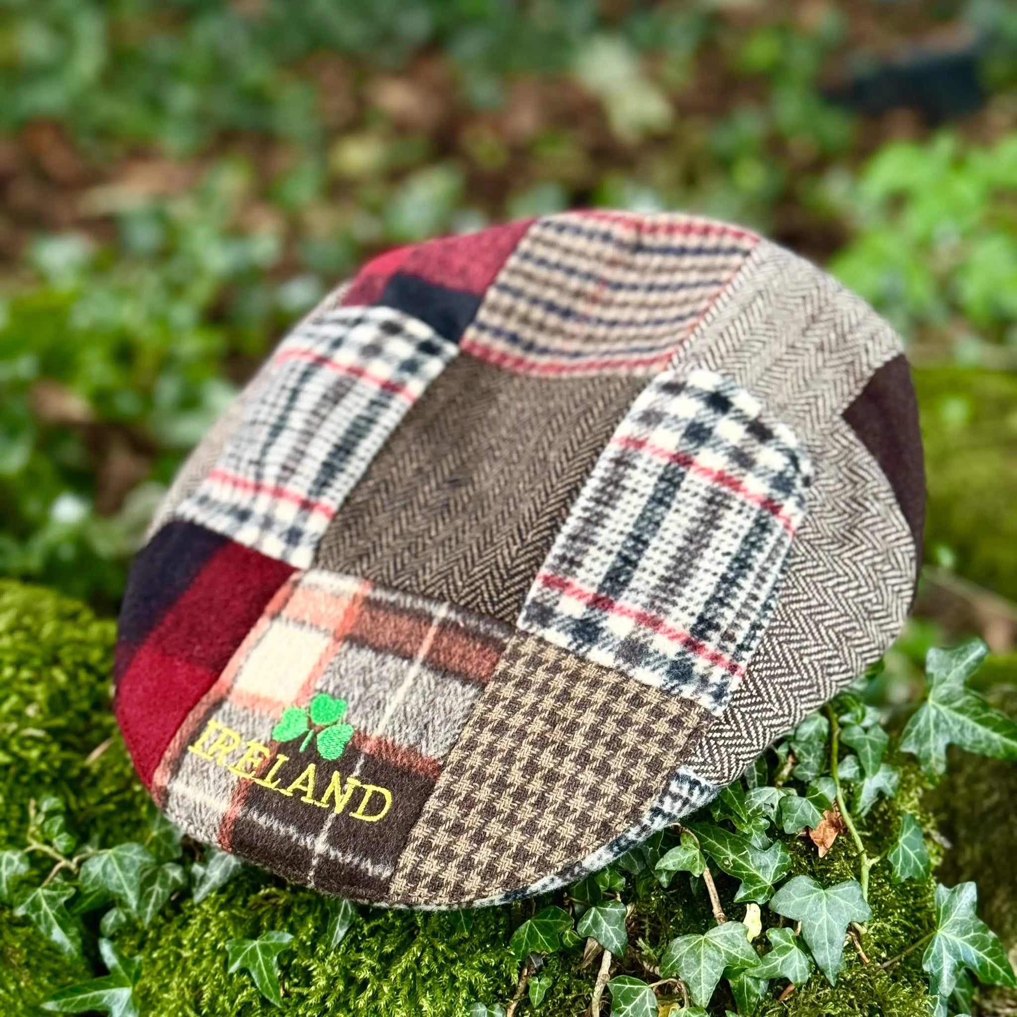 Ireland Red and Brown Tweed Patch Cap