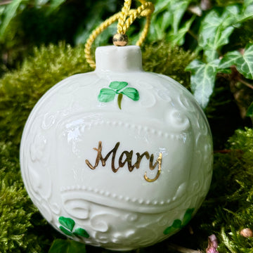 Belleek Personalized Christmas Bauble