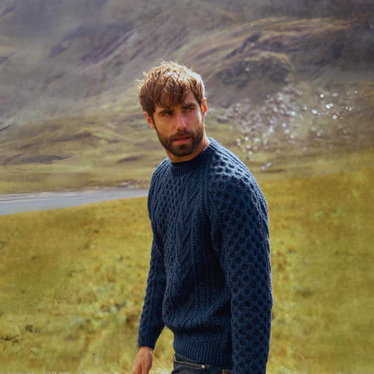 Kilronan Aran Mens Honeycomb Sweater