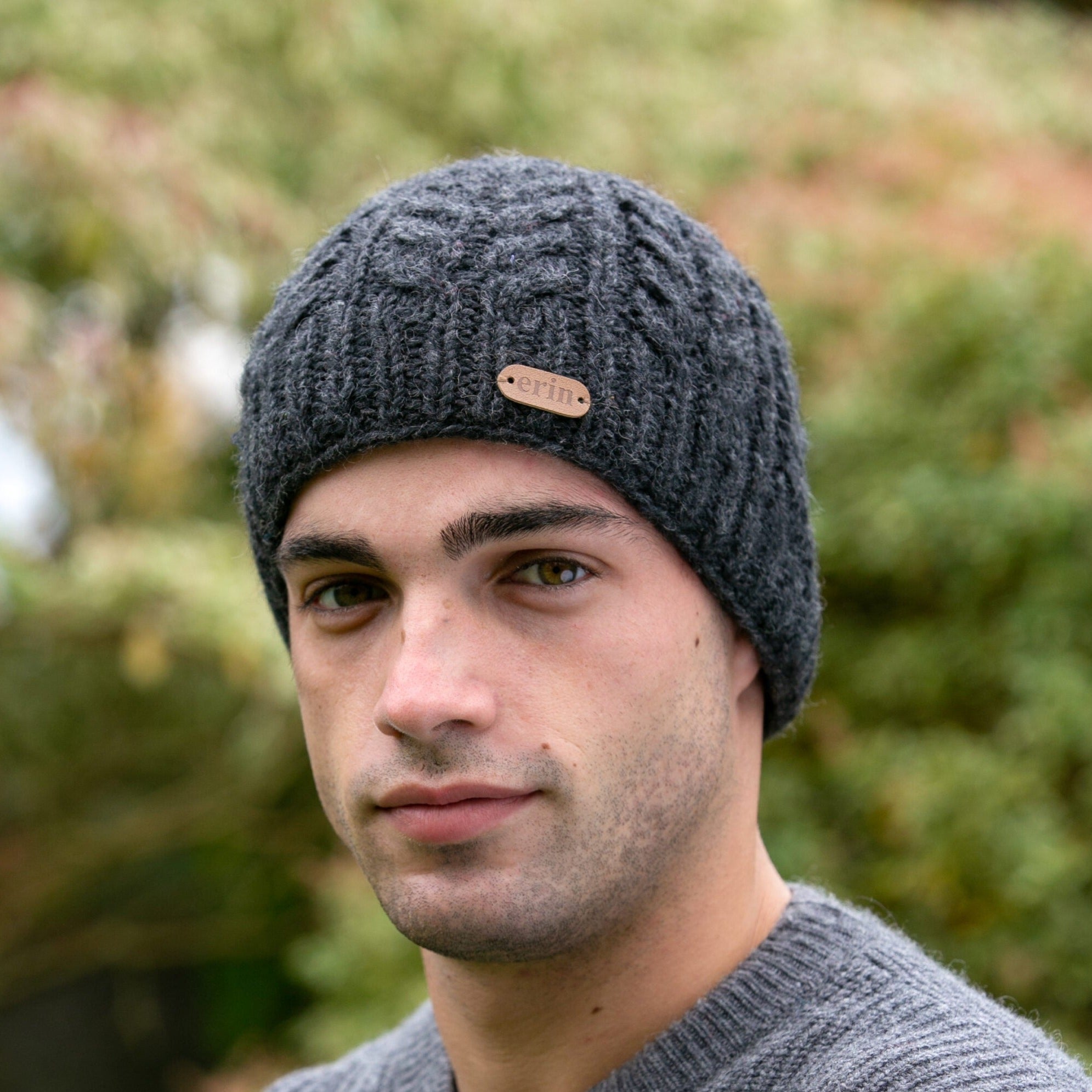 Aran Cable Pullon Hat Charcoal