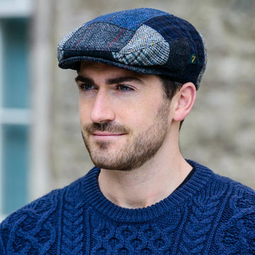 Tweed Patchwork Flat Cap