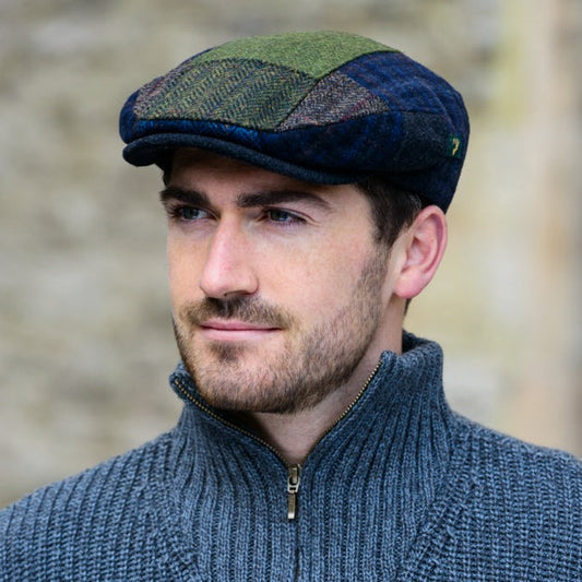 Tweed Patchwork Flat Cap