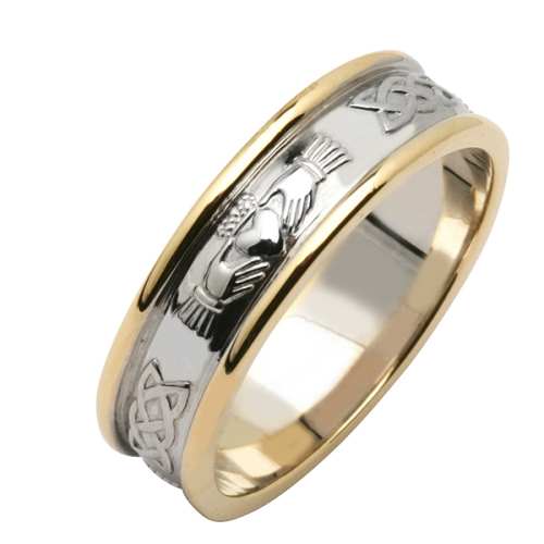 Irish Two Tone Wedding Ring - Claddagh Corrib