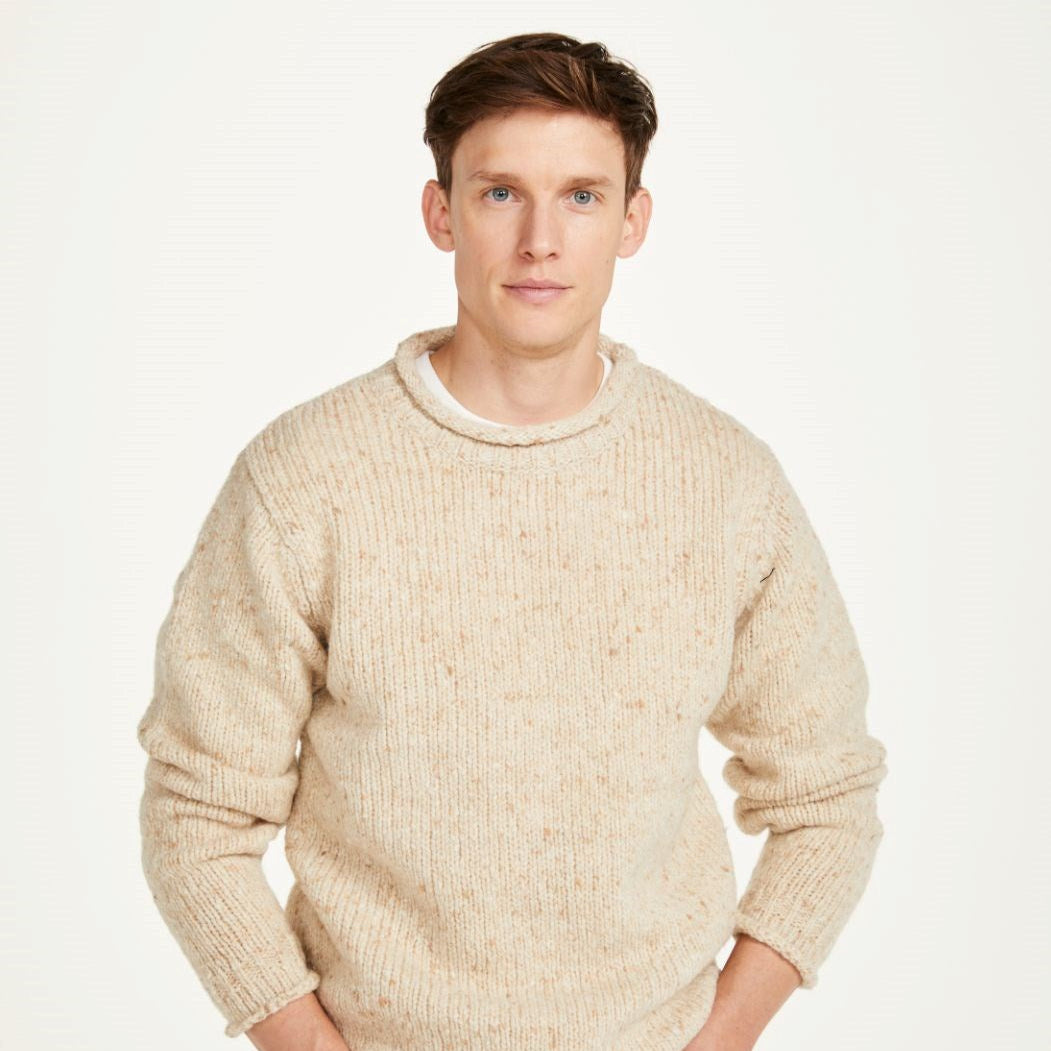 Raheen Tweed Roll Neck Mens Sweater