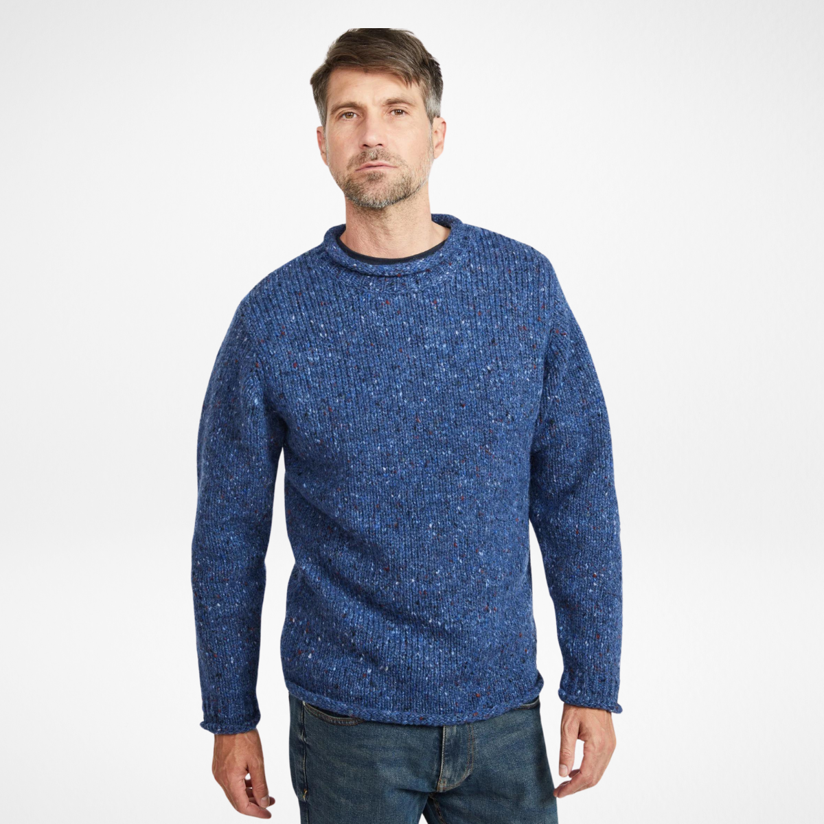 Raheen Tweed Roll Neck Mens Sweater